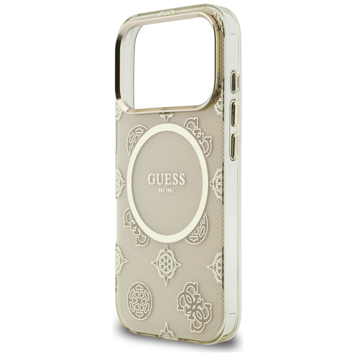 Guess IML Peony Dot MagSafe Case for iPhone 17 Pro - Beige