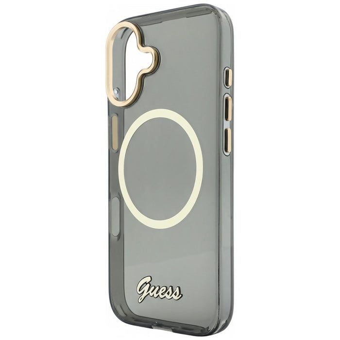 Guess IML Script Metal MagSafe Case for iPhone 17 - Black
