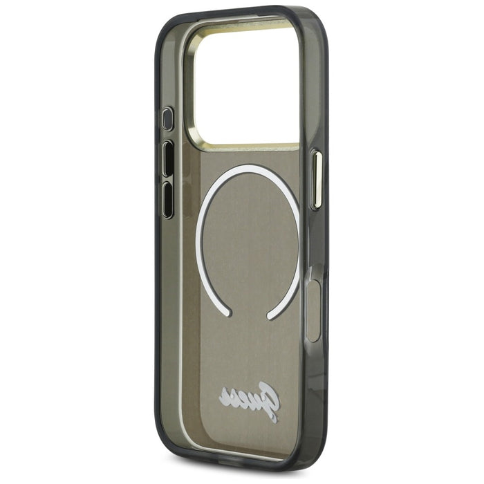 Guess IML Script Metal MagSafe Case for iPhone 17 Pro - Black