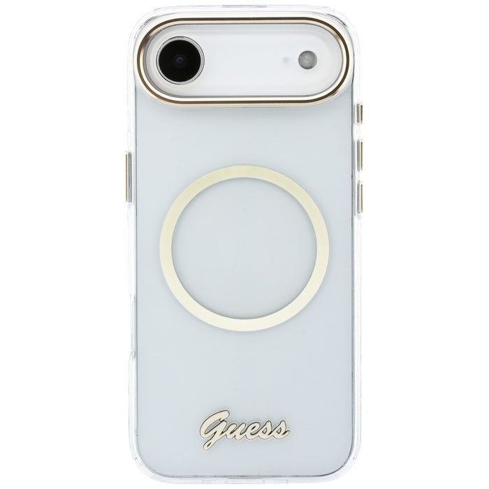 Guess IML Script Metal MagSafe Case for iPhone Air - Clear