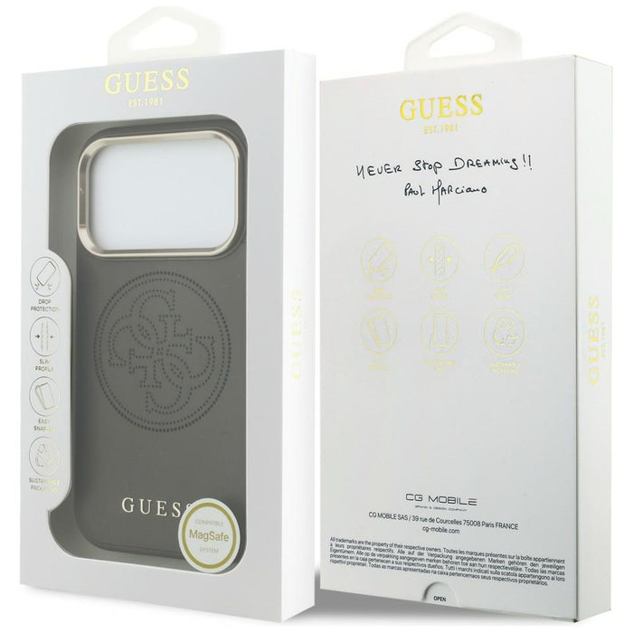 Guess Perforated 4G MagSafe case for iPhone 17 Pro - brown