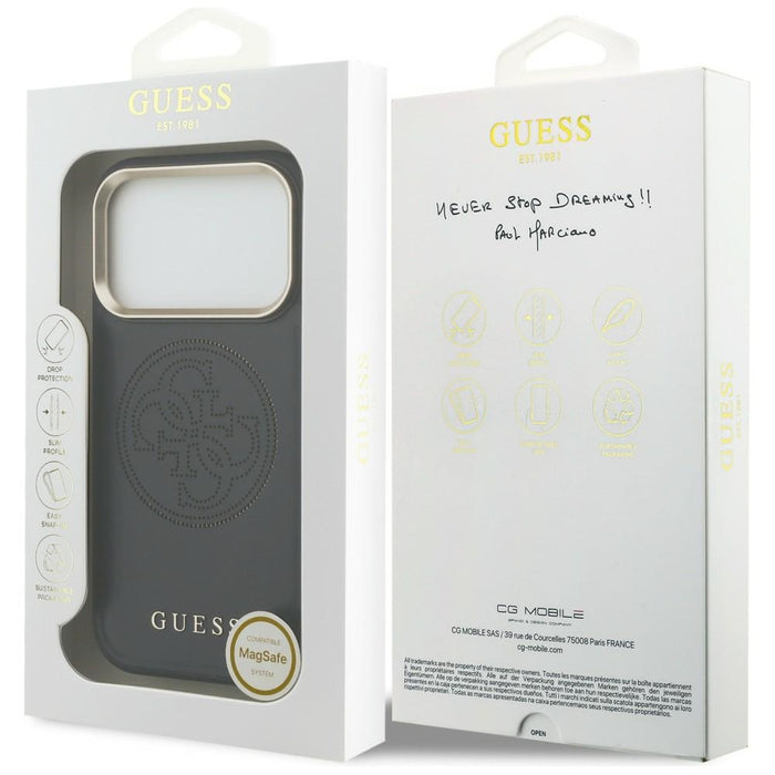 Guess Perforated 4G MagSafe case for iPhone 17 Pro - black