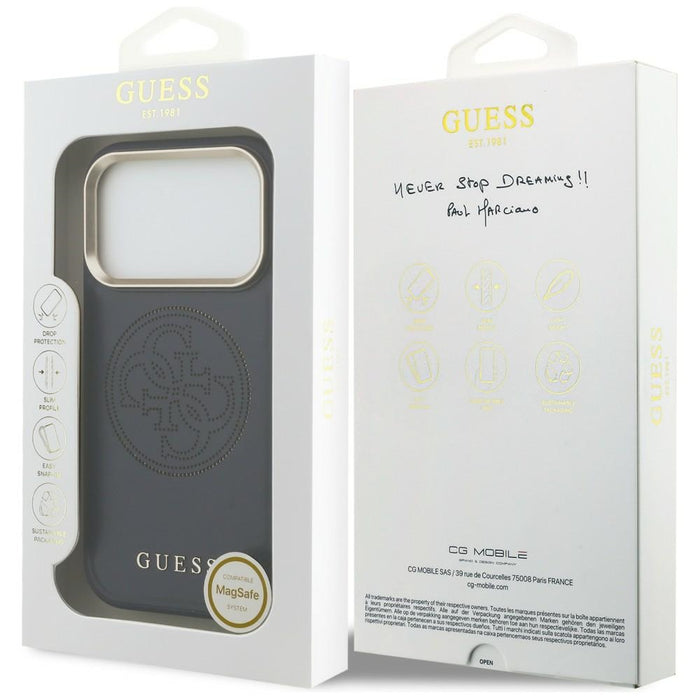 Guess Perforated 4G MagSafe case for iPhone 17 Pro - blue