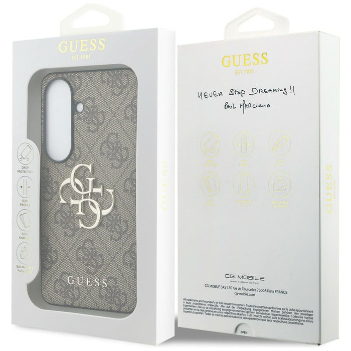 Guess 4G Big Metal Logo Case for Samsung Galaxy S26 - Brown