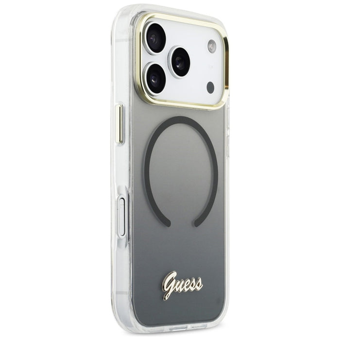 Guess IML Gradient Script Metal MagSafe Case for iPhone 17 Pro - Black