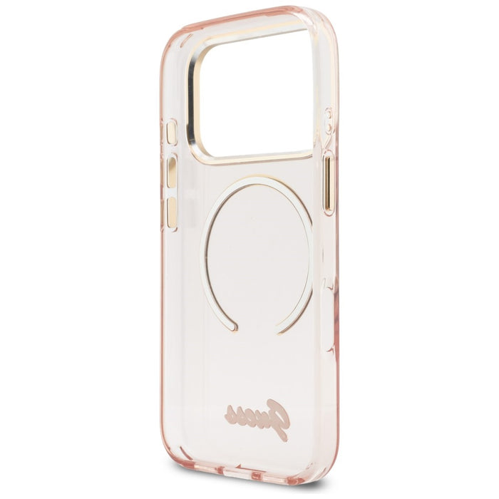 Guess IML Script Metal MagSafe Case for iPhone 17 Pro Max - Pink