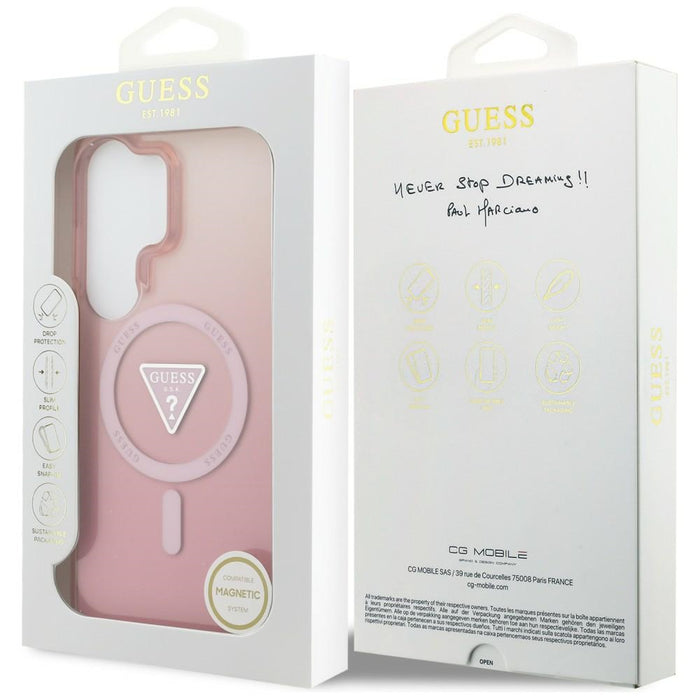 Guess IML Gradient Triangle MagSafe Case for Samsung Galaxy S26 Ultra - Pink
