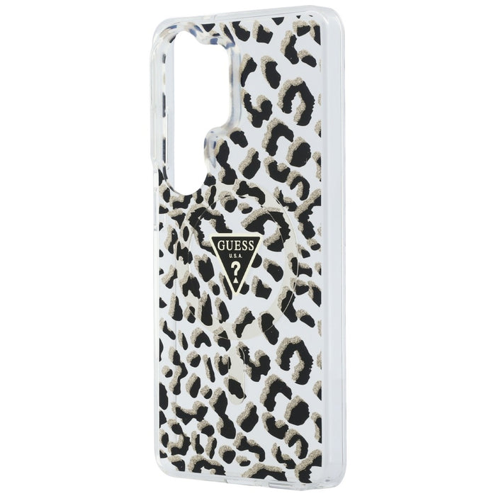 Guess IML Leopard Print Triangle MagSafe Case for Samsung Galaxy S26 Ultra - Black