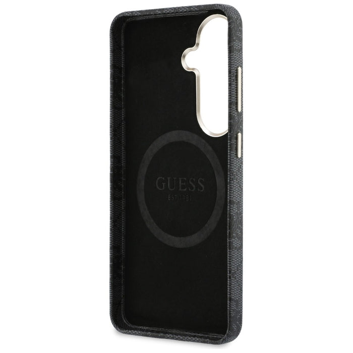 Guess 4G Rhinestone Round Logo MagSafe Case for Samsung Galaxy S26 - Black