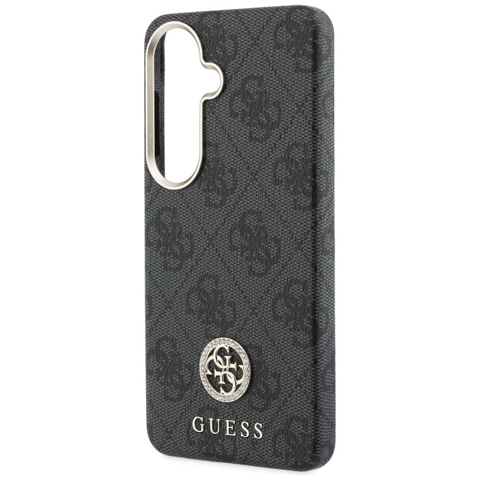 Guess 4G Rhinestone Round Logo MagSafe Case for Samsung Galaxy S26 - Black