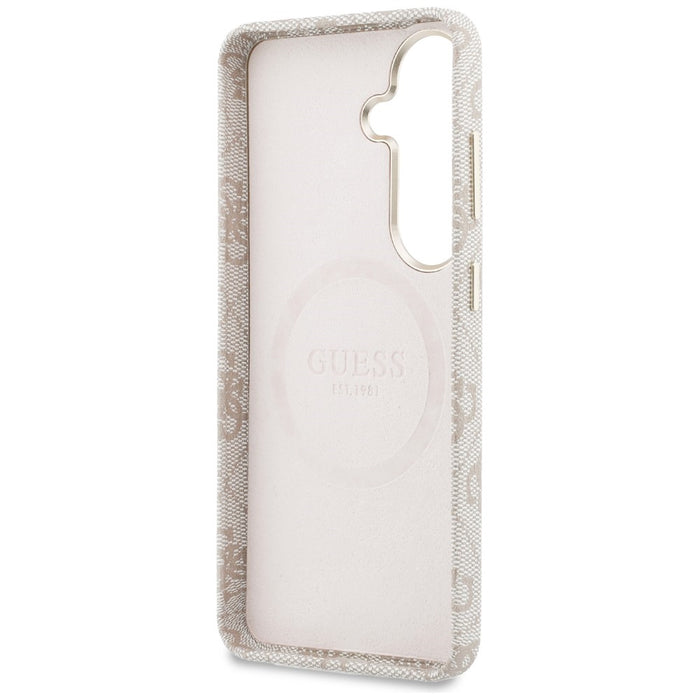Guess 4G Rhinestone Round Logo MagSafe Case for Samsung Galaxy S26 - Pink