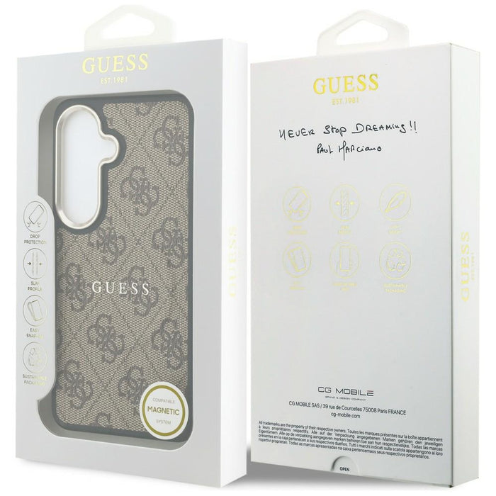 Guess 4G Embossed Ring MagSafe case for Samsung Galaxy S26 - brown