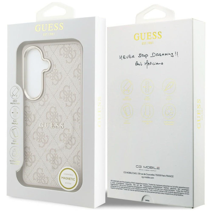 Guess 4G Embossed Ring MagSafe Case for Samsung Galaxy S26+ - Pink