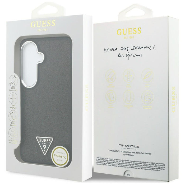 Guess Fixed Glitter Triangle MagSafe case for Samsung Galaxy S26 - black