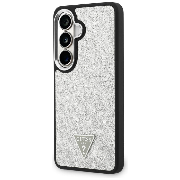 Guess Fixed Glitter Triangle MagSafe case for Samsung Galaxy S26 - silver