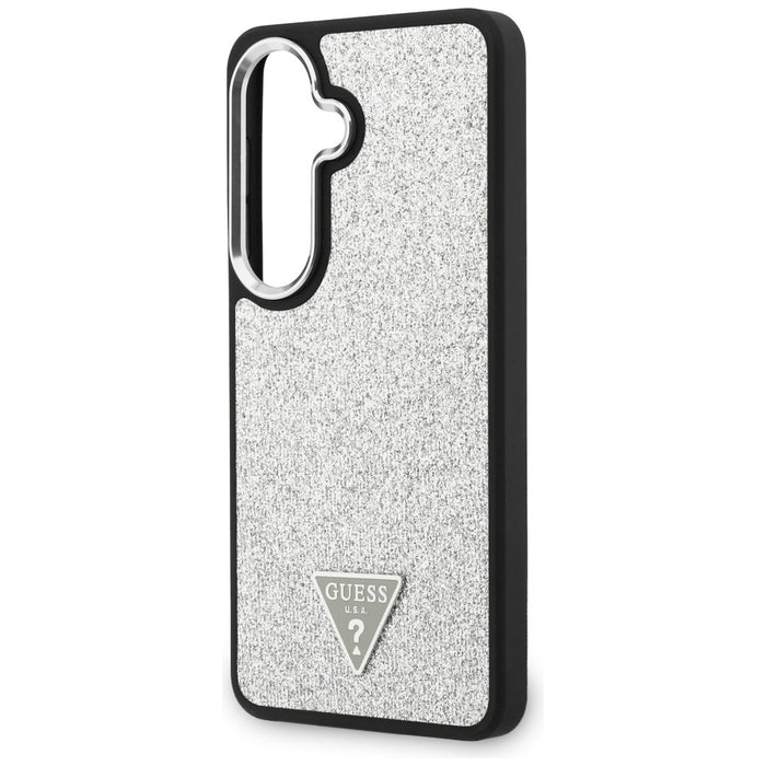 Guess Fixed Glitter Triangle MagSafe case for Samsung Galaxy S26 - silver