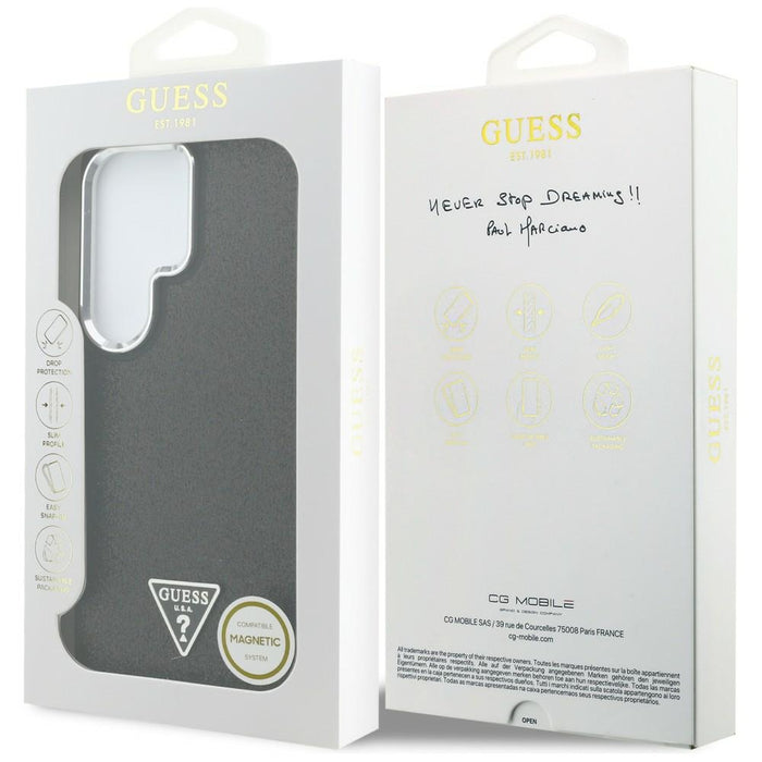 Guess Fixed Glitter Triangle MagSafe case for Samsung Galaxy S26 Ultra - black