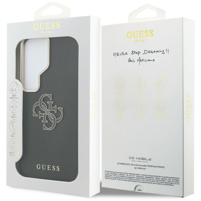 Guess Grained Big 4G Metal Logo case for Samsung Galaxy S26 Ultra - black