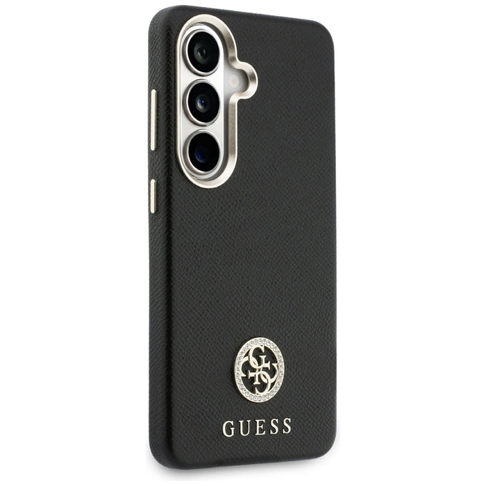 Guess Rhinestone Round Logo MagSafe Case for Samsung Galaxy S26 - Black