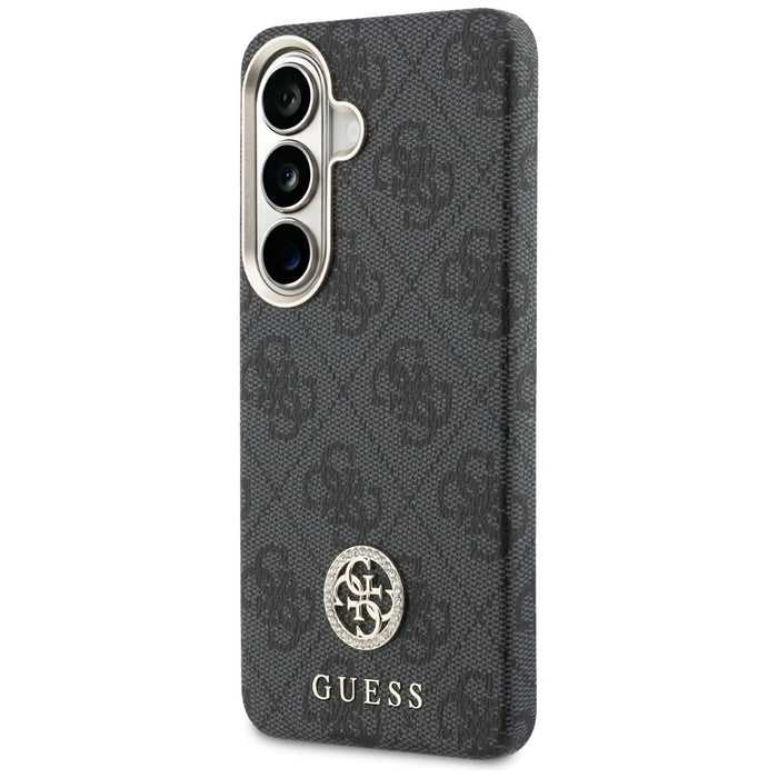 Guess 4G Rhinestone Round Logo MagSafe Case for Samsung Galaxy S26+ - Black