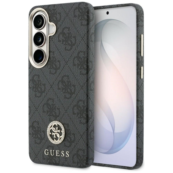 Guess 4G Rhinestone Round Logo MagSafe Case for Samsung Galaxy S26+ - Black