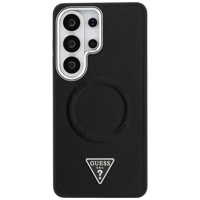 Guess Embossed Ring Triangle Logo MagSafe Case for Samsung Galaxy S26 Ultra - Black