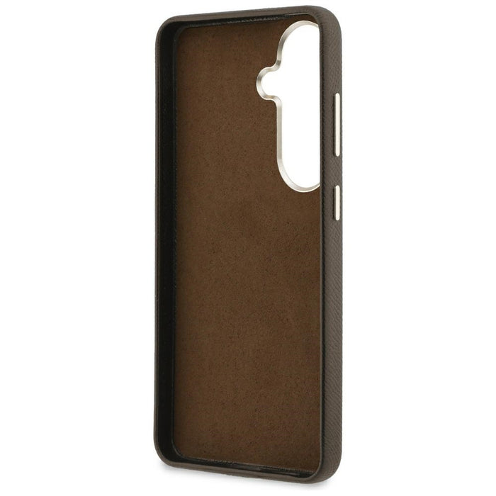 Guess Grained Big 4G Metal Logo Case for Samsung Galaxy S26 - Brown