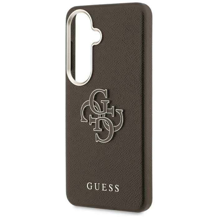 Guess Grained Big 4G Metal Logo Case for Samsung Galaxy S26 - Brown