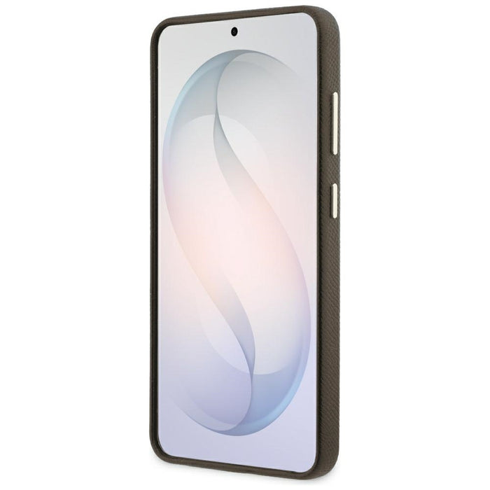 Guess Grained Big 4G Metal Logo Case for Samsung Galaxy S26 - Brown