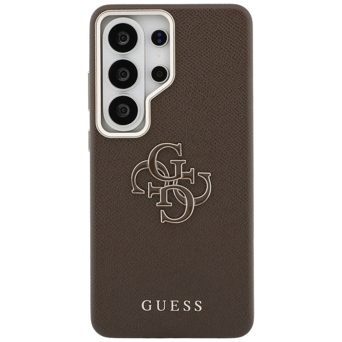 Guess Grained Big 4G Metal Logo Case for Samsung Galaxy S26 Ultra - Brown