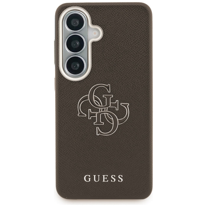 Guess Grained Big 4G Metal Logo Case for Samsung Galaxy S26+ - Brown