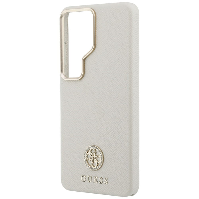 Guess Rhinestone Round Logo MagSafe Case for Samsung Galaxy S26 Ultra - Beige