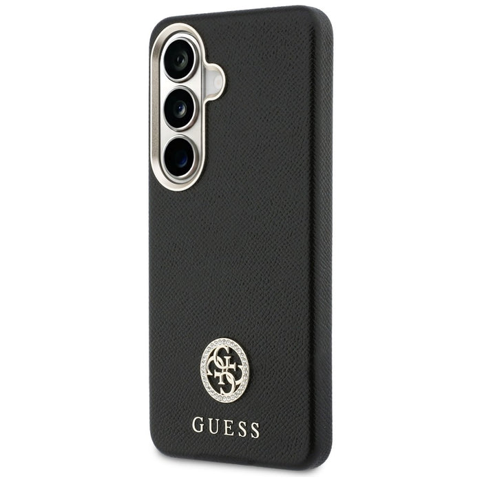 Guess Rhinestone Round Logo MagSafe Case for Samsung Galaxy S26+ - Black
