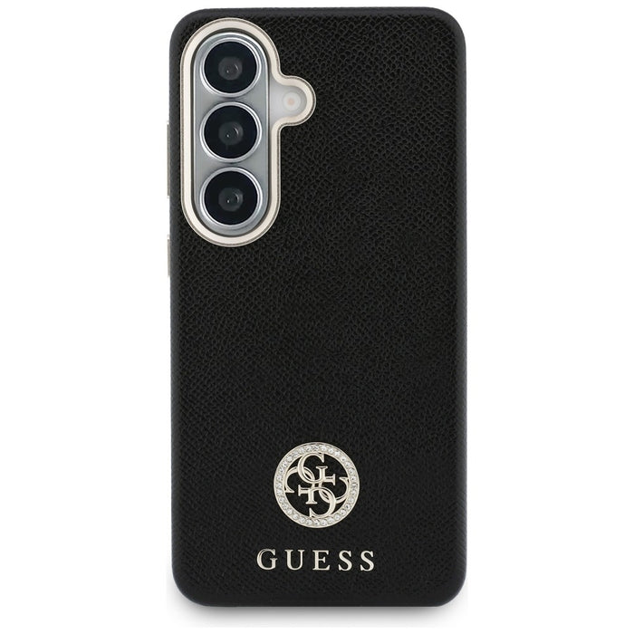 Guess Rhinestone Round Logo MagSafe Case for Samsung Galaxy S26+ - Black