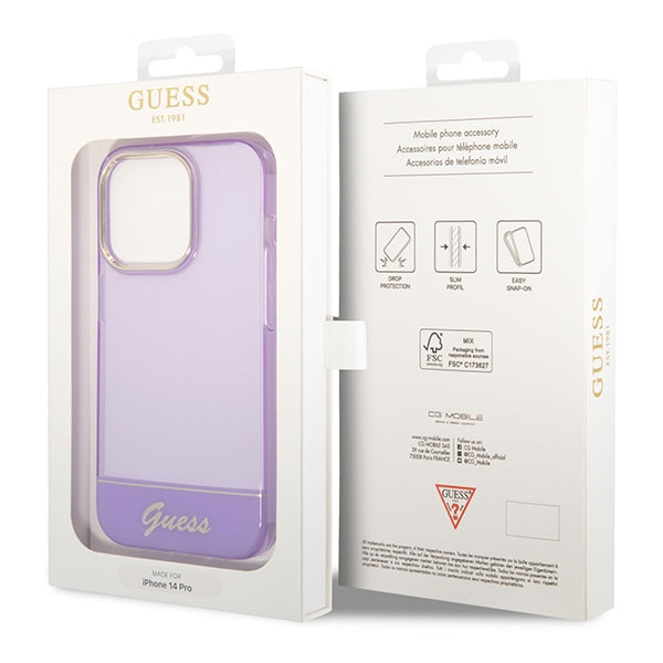 Guess Translucent Case for iPhone 14 Pro Max - Purple