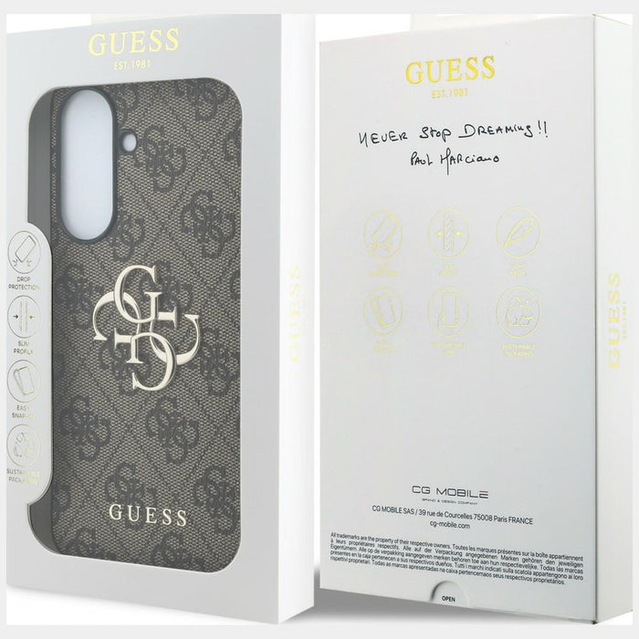 Guess Leather 4G Metal Logo Case for Samsung Galaxy A57 5G - Brown