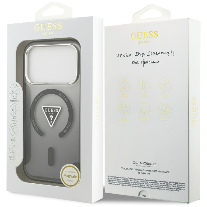 Guess IML Gradient Triangle Logo MagSafe Case for iPhone 17 Pro - Black