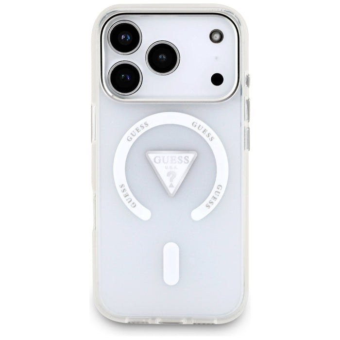 Guess IML Gradient Triangle Logo MagSafe Case for iPhone 17 Pro - Transparent