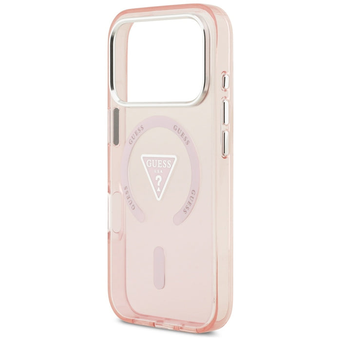 Guess IML Gradient Triangle Logo MagSafe Case for iPhone 17 Pro - Pink