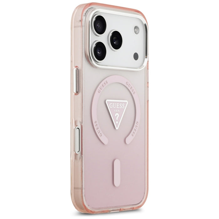 Guess IML Gradient Triangle Logo MagSafe Case for iPhone 17 Pro - Pink