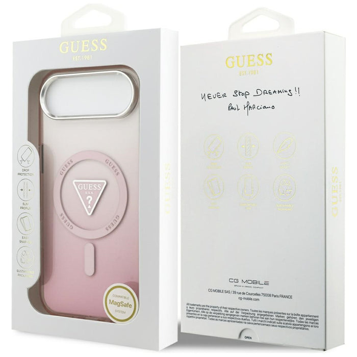 Guess IML Gradient Triangle Logo MagSafe iPhone Air Case - Pink