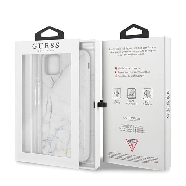 Guess GUHCN65HYMAWH iPhone 11 Pro Max white/white Marble