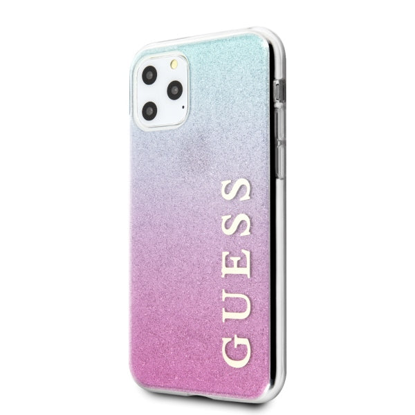 Guess GUHCN58PCUGLPBL iPhone 11 Pro rose blue/pink blue hard case Glitter Gradient