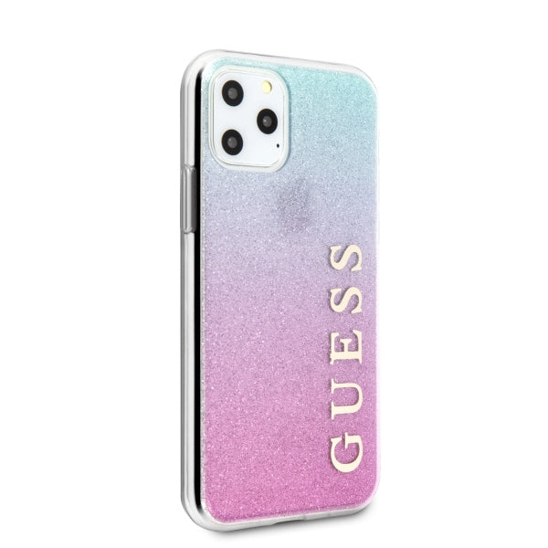 Guess GUHCN65PCUGLPBL iPhone 11 Pro Max rose blue/pink blue hard case Glitter Gradient