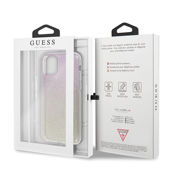 Guess GUHCN65PCUGLGPI iPhone 11 Pro Max rose gold/gold pink hard case Gradient Glitter