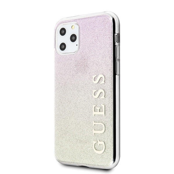 Guess GUHCN65PCUGLGPI iPhone 11 Pro Max rose gold/gold pink hard case Gradient Glitter