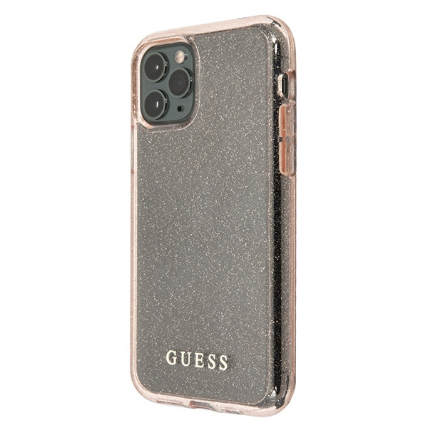 Guess GUHCN65PCGLPI iPhone 11 Pro Max pink/pink hard case Glitter