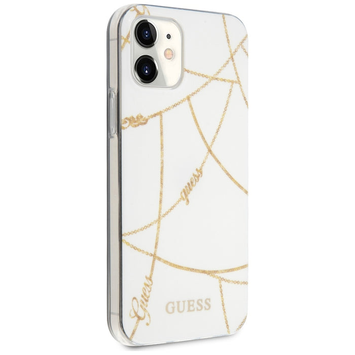 Guess GUHCP12SPCUCHWH iPhone 12 mini 5.4" white/white hardcase Gold Chain Collection