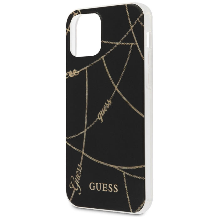 Guess GUHCP12SPCUCHBK iPhone 12 mini 5.4&quot; black/black hardcase Gold Chain Collection