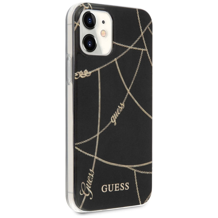 Guess GUHCP12SPCUCHBK iPhone 12 mini 5.4" black/black hardcase Gold Chain Collection